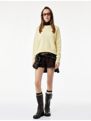 Koton Uzun Kollu Bisiklet Yaka Basic Triko Kazak