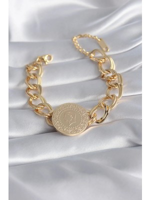 DS LLC Ietaks™ 316L Çelik Gold Renk Tam Altın Model Samanyolu Kadın Bileklik