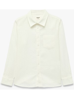 Koton Keten ve Viskon Karışımlı Uzun Kollu Basic Gömlek