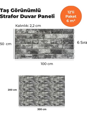 KnB Duvar Paneli ve Söve Tuğla Görünümlü  Strafor Duvar Paneli (12'li Paket)