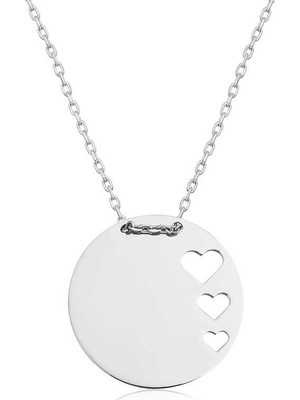 Diger KENPAZAR925 Ayar Gümüş Çember Kalp Kadın Gümüş Kolye