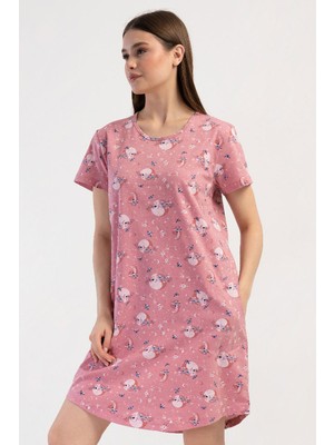 Vienetta Kadın Kısa Kol Pembe Gecelik C8T3N2804