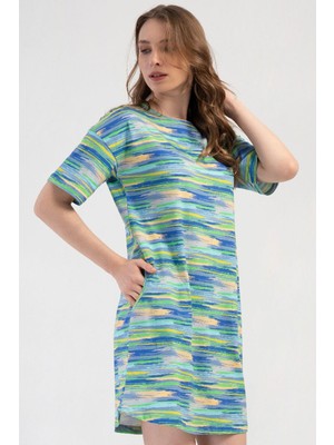 Vienetta Kadın Kısa Kol Yeşil Gecelik C7T6N3804