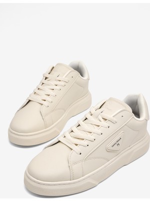 Tonny Black Erkek Bej Rahat Kalıp Termo Taban Bağcıklı Spor Ayakkabı