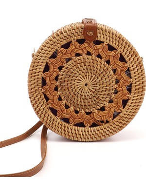 Gönderi(r) Kadın Açık Taba  Hasır Örgülü Uzun Askılı Omuz Çantası