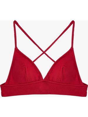 Koton Çapraz Askılı Dokulu Bralet Bikini Üstü