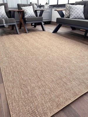 Melaris Halı Berena Naturel Jüt Halı Örme Kilim Sisal Hasır Halı Mutfak Balkon Halısı