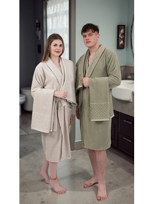 Isessia April Aile Bornoz Seti | Bornoz | Bornoz Takımı | Çeyiz Seti | Havlu Bornoz Takımı