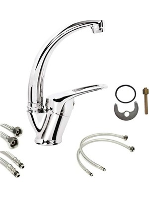 Ufak Tefek Şeyler Yağmur Mix Kuğu Lavabo Bataryası - 5 Yıl Garantili Yerli Üretim Pirinç Gövde Sıcak Soğuk Musluk Bataryası