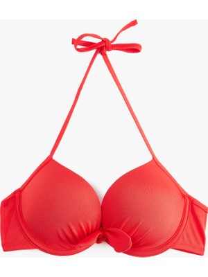 Koton Kalp Yaka Fiyonklu Push-Up Bikini Üstü