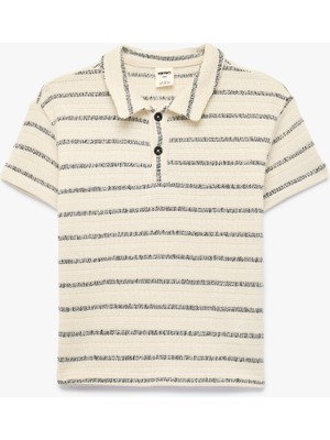 Koton Pamuklu Kısa Kollu Çizgili Polo Yaka Tişört