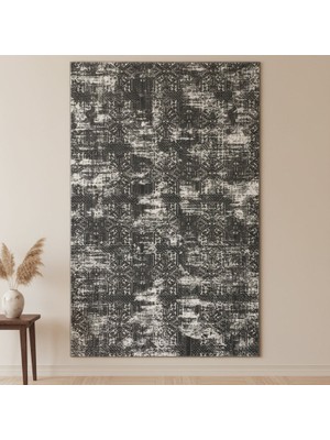 Ottofis Laura Koleksiyonu 3.5m² 150x230cm Bej-Gri Renk Akrilik Iplik Saçaksız Makine Dokuma Halı