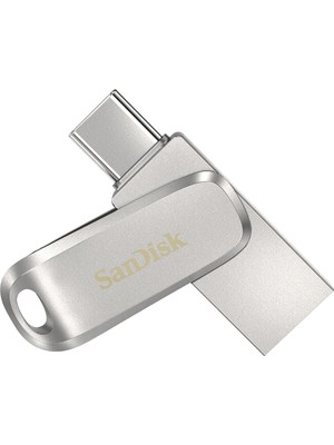 SanDisk Ultra Dual Drive Luxe USB Type-C 64 GB Gümüş Renkli Şifre Koruma Özellikli