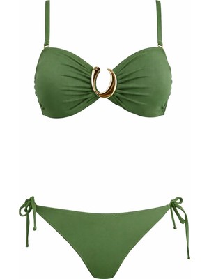 Sailor Moda Straplez Aksesuarlı Askılı Bikini Takım