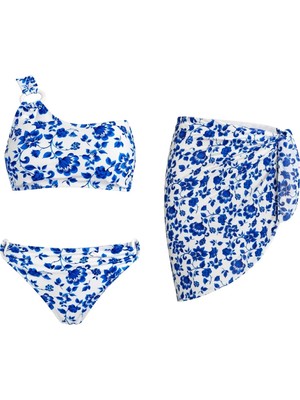 Sailor Moda Tek Omuz Halkalı Bikini Takım