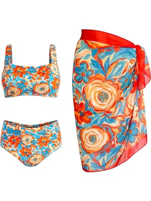 Sailor Moda Pareolu Straplez Askılı Bikini Takım