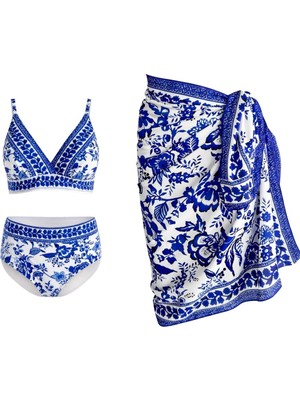 Sailor Moda V Yaka Pareolu Bikini Takım