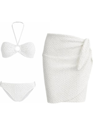 Sailor Moda Pareolu Halkalı Straplez Bikini Takım
