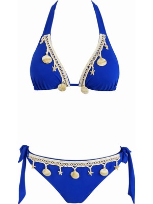 Sailor Moda Üçgen Deniz Yıldızlı Aksesuarlı Bikini Takım
