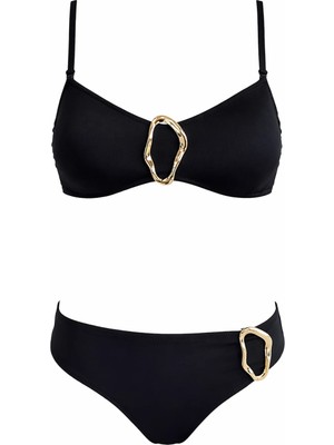 Sailor Moda Straplez Oval Aksesuarlı Kadın Bikini Takım