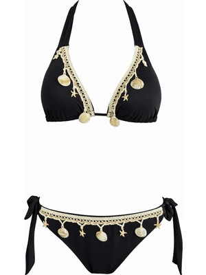 Sailor Moda Üçgen Deniz Yıldızlı Aksesuarlı Bikini Takım
