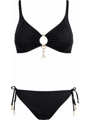 Sailor Moda Straplez Deniz Kabuğu Halkalı Kadın Bikini Takım