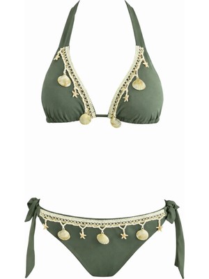 Sailor Moda Üçgen Deniz Yıldızlı Aksesuarlı Bikini Takım