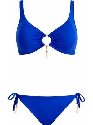 Sailor Moda Straplez Deniz Kabuğu Halkalı Kadın Bikini Takım