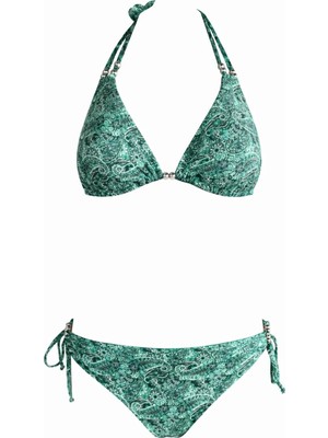 Sailor Moda Üçgen Boncuklu Ipli Bikini Takım
