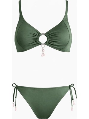 Sailor Moda Straplez Deniz Kabuğu Halkalı Kadın Bikini Takım