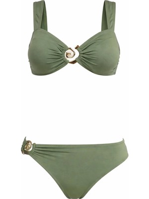 Sailor Moda Straplez Aksesuarlı Kadın Bikini Takım