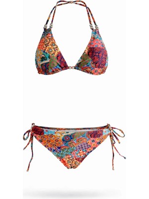 Sailor Moda Üçgen Boncuklu Ipli Bikini Takım