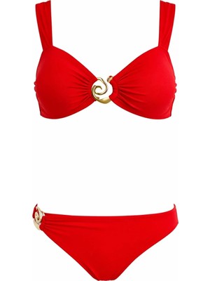 Sailor Moda Straplez Aksesuarlı Kadın Bikini Takım