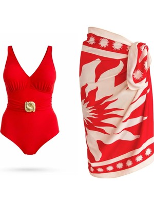 Sailor Moda Pareolu Aksesuarlı Mayo