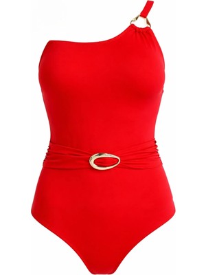 Sailor Moda Tek Omuz Aksesuarlı Mayo