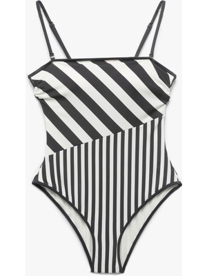 Koton Çizgili Straplez Mayo