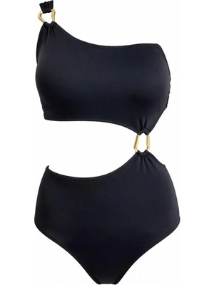 Sailor Moda Tek Omuz Aksesuarlı Mayokini