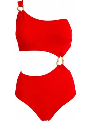 Sailor Moda Tek Omuz Aksesuarlı Mayokini