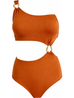 Sailor Moda Tek Omuz Aksesuarlı Mayokini