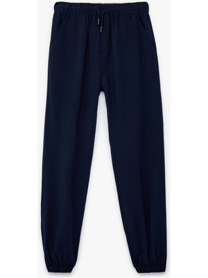 Koton Beli Bağcıklı Viskon Karışımlı Jogger Pantolon