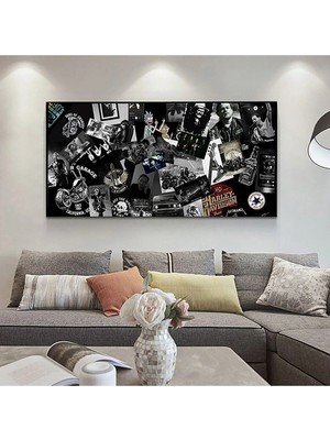 Şehzat Özel Tasarım Yatay Duvar Boy Ahşap Kanvas Tablo