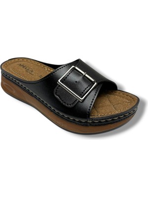 Apella Sırma 5901-26 Deri Kemer Tokalı Ultra Soft Anatomik Kadın Terlik