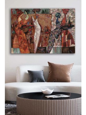 Şehzat Kanvas Duvar Tablosu Baskılı Yağlıboya Kabartmasız Kafe Kadınlar Ev Ofis Dekor