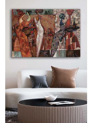 Şehzat Kanvas Duvar Tablosu Baskılı Yağlıboya Kabartmasız Kafe Kadınlar Ev Ofis Dekor