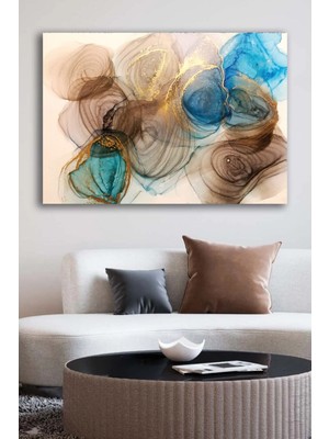 Şehzat Kanvas Tablo Baskılı Dekoratif Soyut Altın Tozu Efektli Ev Ofis Otel Dekor Hediyelik Tablo