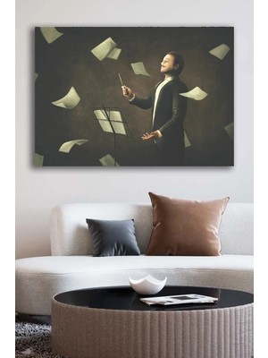Şehzat Kanvas Duvar Tablosu Baskılı Dekoratif Illustrasyon Müzik Şefi Ev Ofis Otel Dekor Hediyelik Tablo