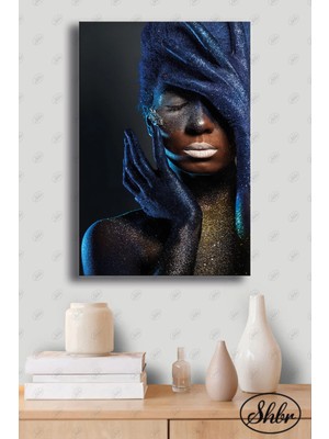 Şehzat Tekli Dikey Dekoratif Kanvas Tablo Kuaför Güzellik Merkezi Makyaj Salonu Duvar Tablosu