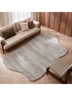 Cool Halı Açık Gri Kalın Yumuşak Trendy Amorf Soyut Pofuduk Asimetrik Giyinme Genç Yatak Odası Halısı