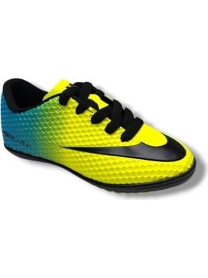 Walked 401-26 Çocuk Halı Saha Ayakkabı Sarı Turkuaz 31-35