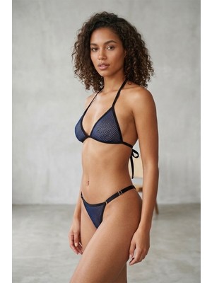 Kadın Boyundan Bağlamalı Dantel Tül Iç Çamaşırı Takımı